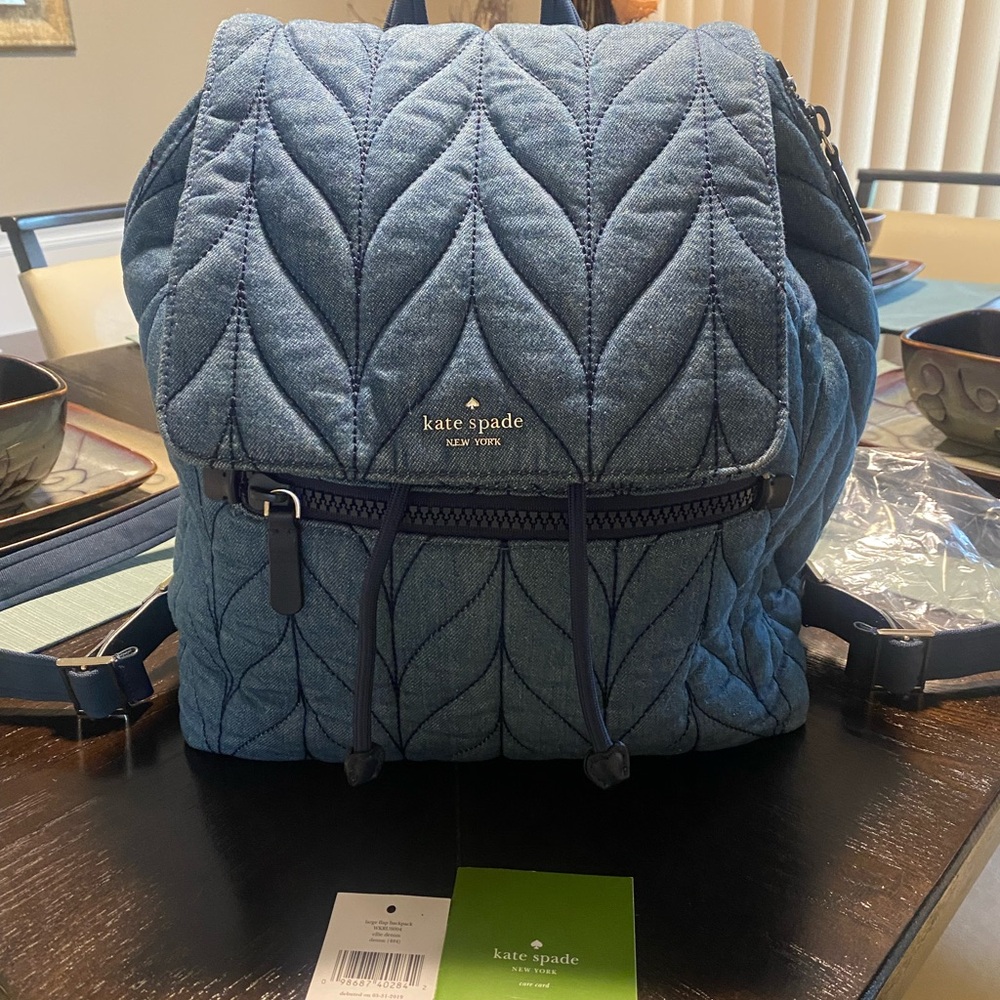 Kate Spade Ellie Denim Large Flap Backpack